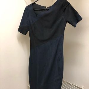Navy and Black Suede work dress